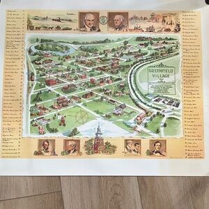 Vintage Greenfield Village Illustrated Map Poster
